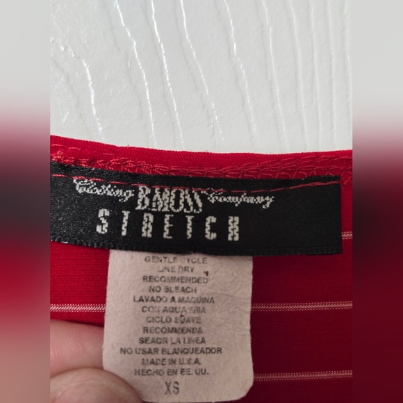 Red Belted Dress With White Stripes, Size XS, B Moss Clothing Company, EUC - Picture 12 of 16